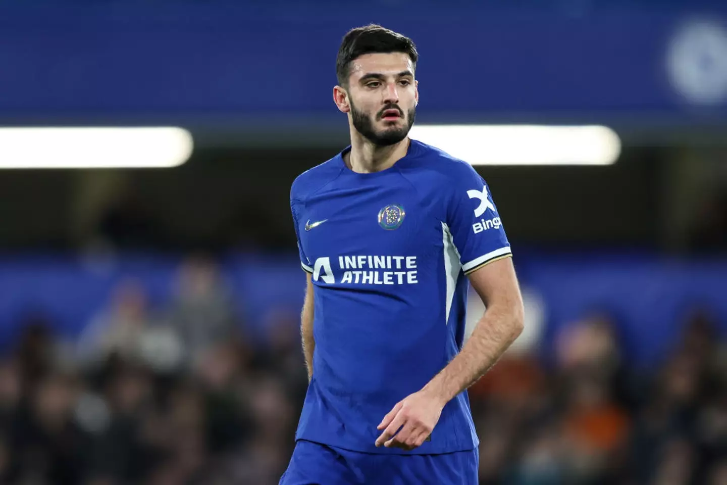 Everton loanee Armando Broja in action for Chelsea during the 2023/24 season -