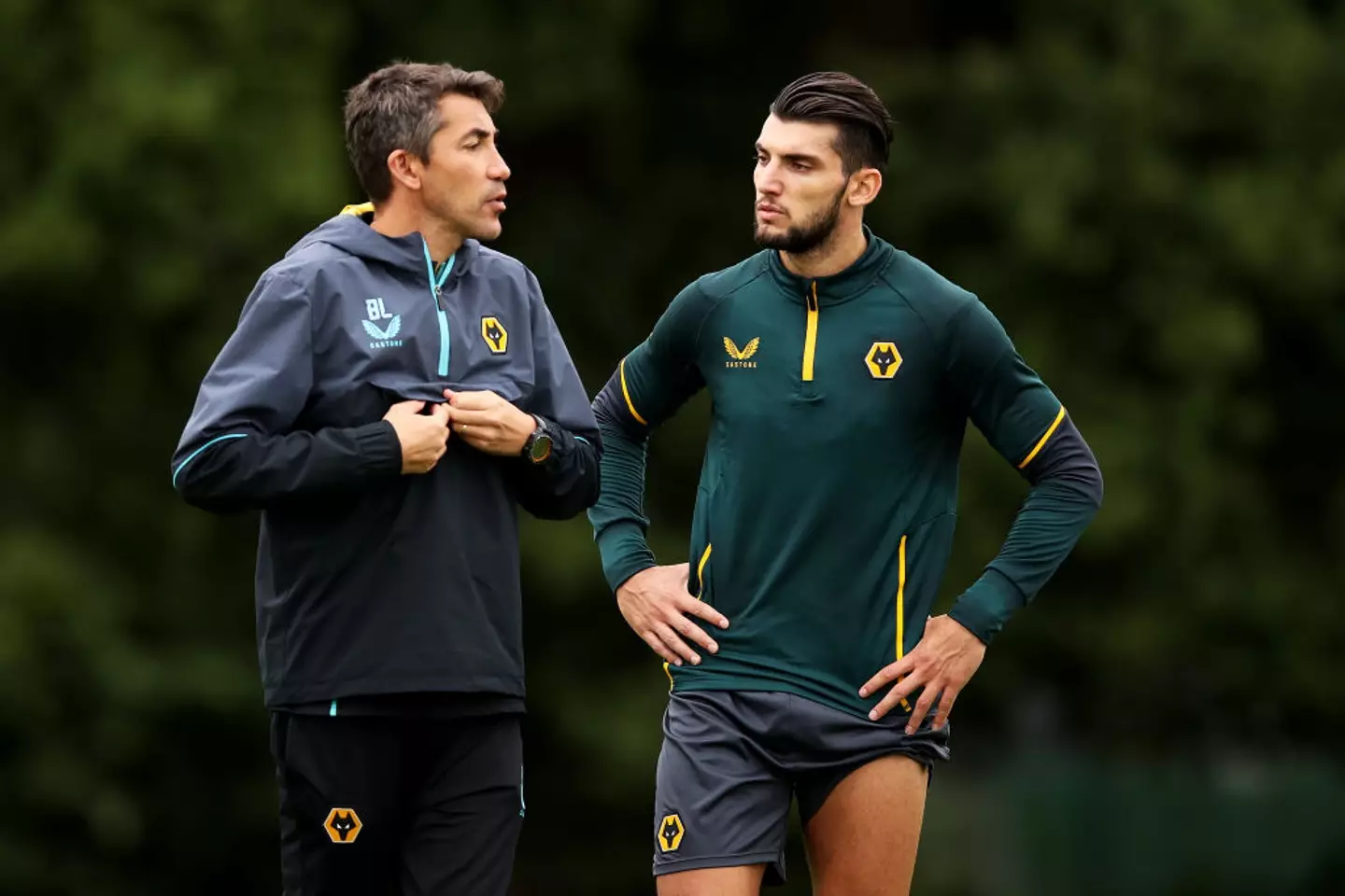 Rafa Mir pictured alongside former Wolves manager Bruno Lage -