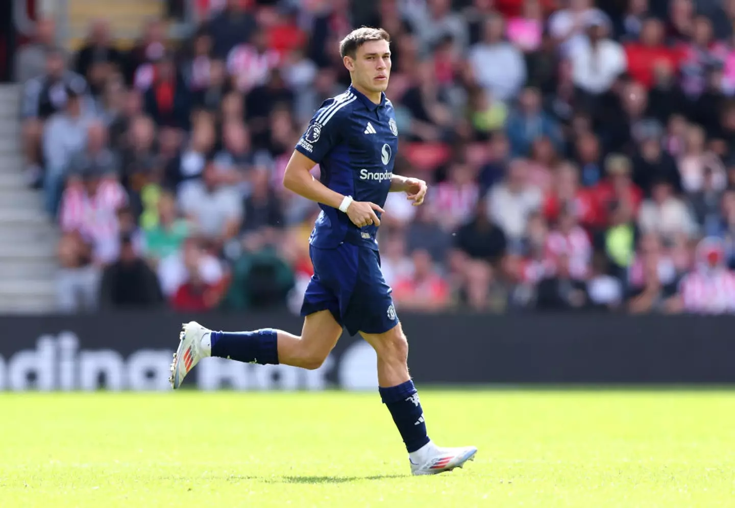 Manuel Ugarte made his United debut against Southampton (Image: Getty)